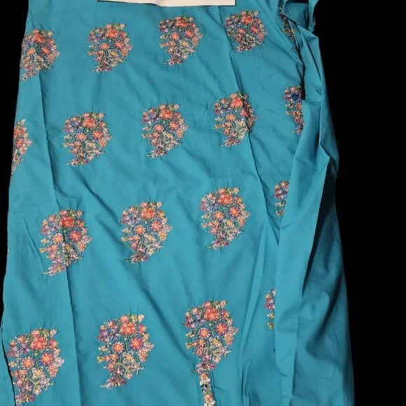 KHAADI Classic Kameez Dyed Embroidered Polyester Viscose Kurta Elegant Blue 14 - Picture 3 of 5